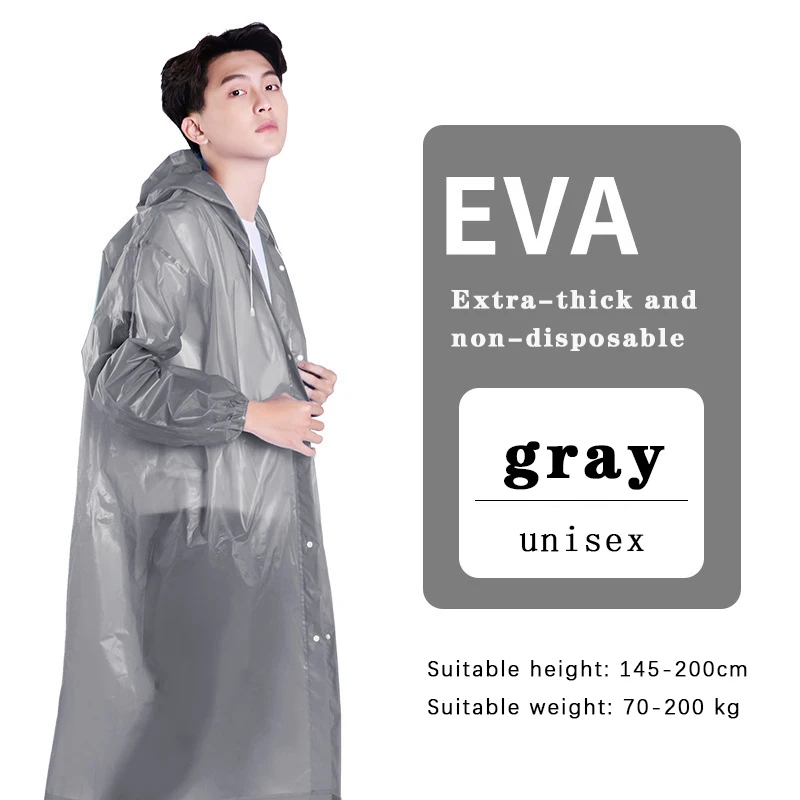 Waterproof raincoat -Eva material provides all-weather protection-reusable for hiking, camping, touring, cycling