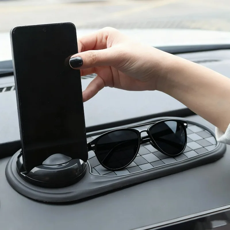 2 in 1 Dashboard Anti Slip Mat with Phone Mount 360-Degree Rotation Car Phone Holder Non-Slip Adhesive Mat for Car Auto
