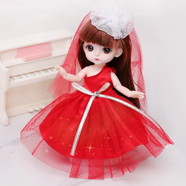 BJD dolls 13 Movable Joint 1/12 16cm Princess Dress Up Doll Wedding Suit Cute Doll Girls Toys Clothes Accessories Birthday Gifts 6