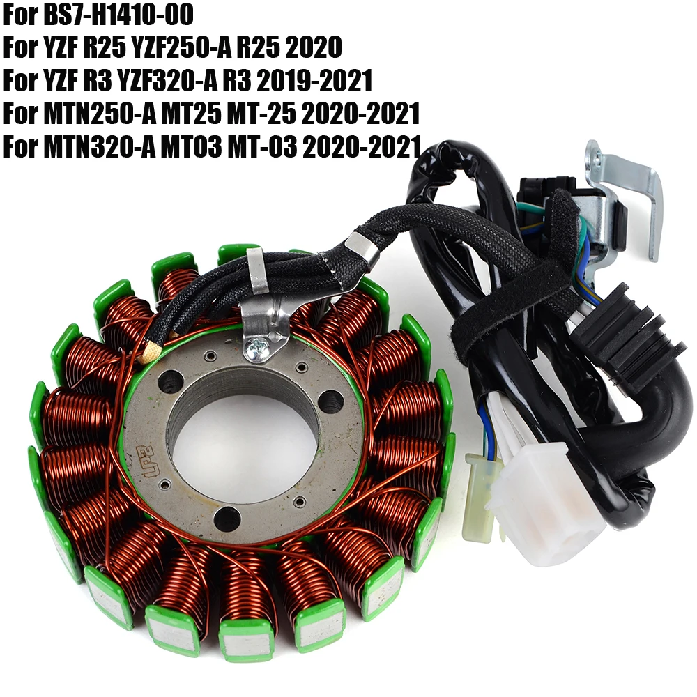 Stator Coil for Yamaha YZF R25 R3 MT25 MT03 2020 2021 BS7-H1410-00 Motorcycle Generator Magneto Coil YZF-R25 YZF-R3 MT-25 MT-03