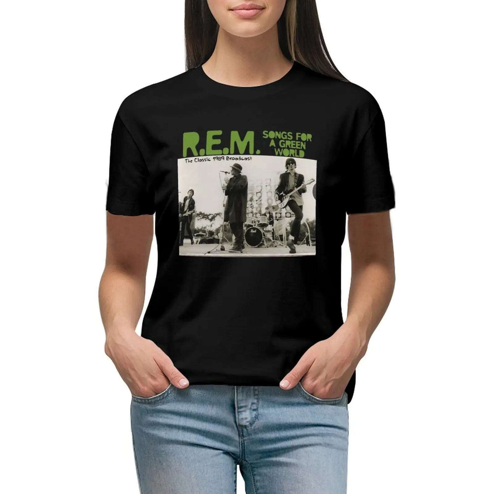 

a green world T-shirt Blouse anime clothes t-shirt dress for Women long
