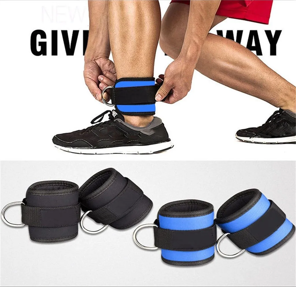 D-Ring Ankle Strap Belt Gym Cable Attachment Thigh Leg Strap Lifting Fitness Exercise Banda Elastica Fitness Resistencia