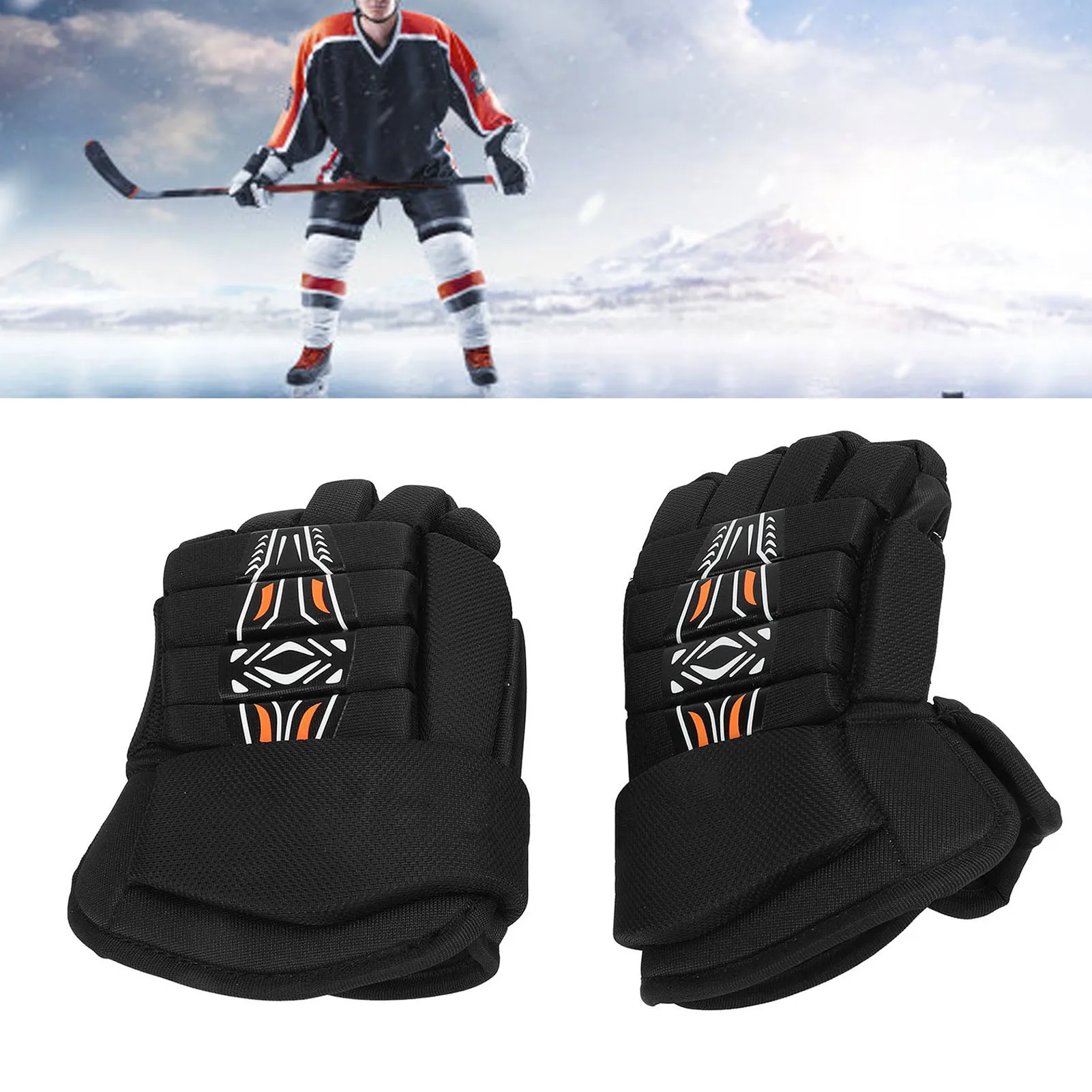 Hockey Gloves Breathable Fit Protective Ice Roller Hockey Gloves ice hockey gloves For Players 1 Pair