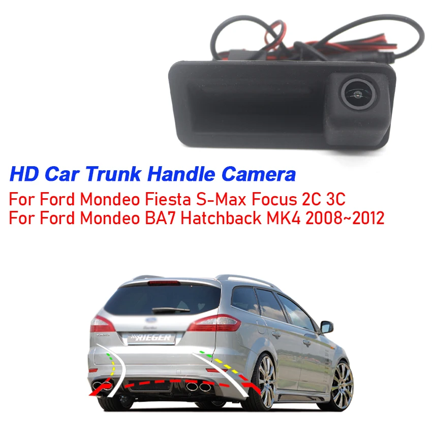 Telecamera Per Retromarcia Impermeabile Per Veicoli A 170 ° Hd Per Ford Mondeo Fiesta S-Max Focus 2C 3C Mondeo Ba7 Hatchback Mk4 2008 ~ 2012 Auto