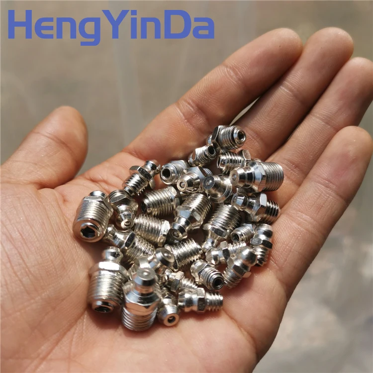 Grease gun nozzle m10 national standard nickel-plated straight nozzle car truck excavator forklift universal set grease