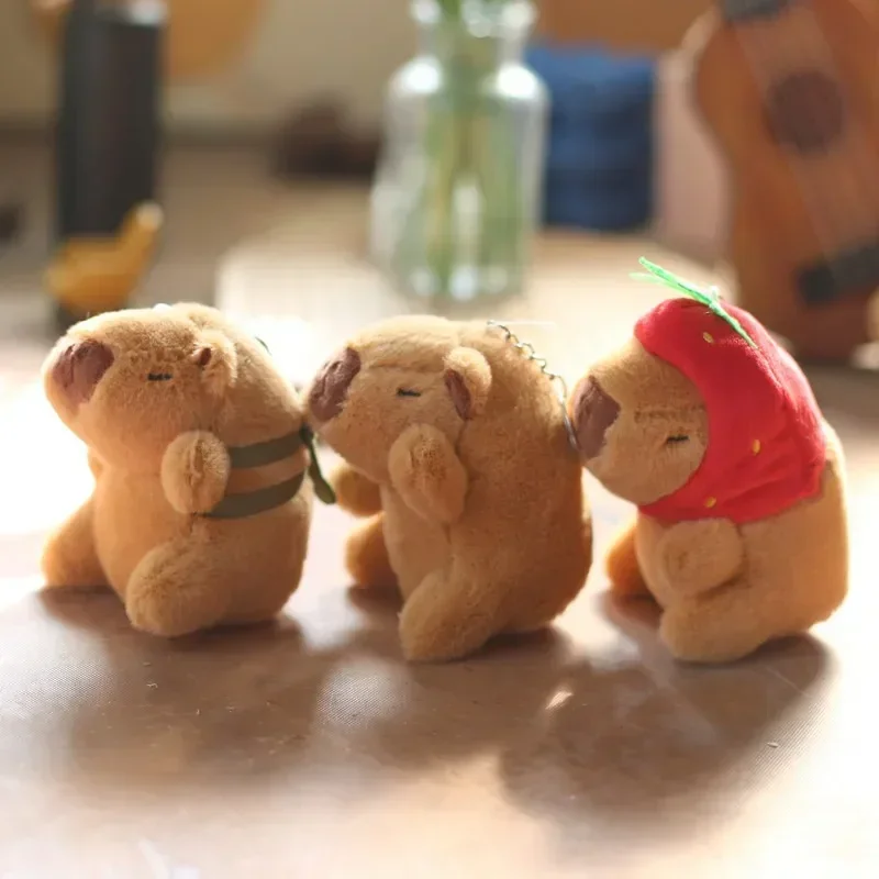 1-20PCS Cartoon Capybara Pendant Plush Toy Doll Bag Hanging Ornament Cute Kapila Keychain Doll Desktop Doll Ornament Car Pendant 5