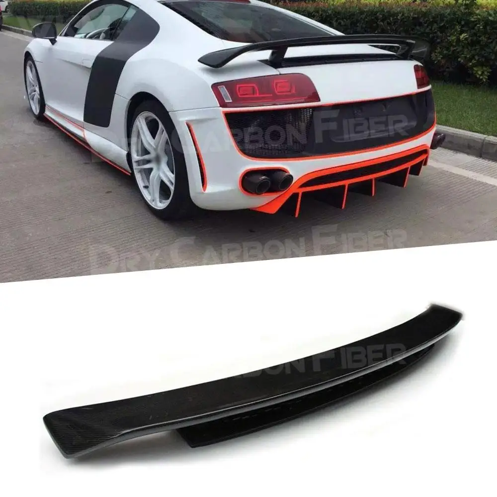 

Стильный задний спойлер из углеродного волокна для R8 GT, крылья багажника для Audi R8 V8 V10 2007-2016, Стайлинг гоночного автомобиля