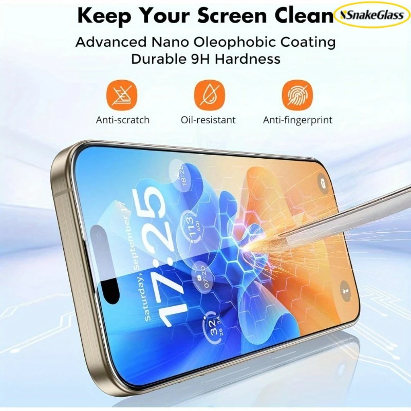 3-Pack Easy Install Anti-Shatter HD Screen Protector Film
