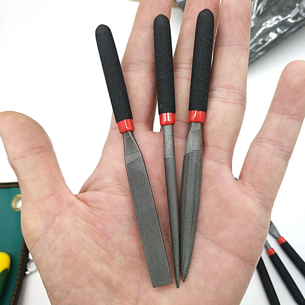 

118mm Mini Steel Files Mini Needle File Set Flat/Round/Half Round File For Stone Glass Metal Polishing Carving Carving Tools