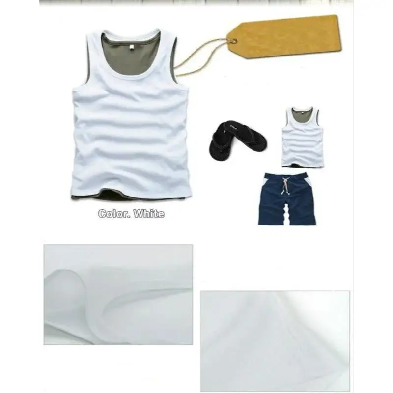 Casual Elastic Men's Vest Summer Thin Breathable Loose Fitness Vest Men's Sports Sweat Absorbing Vest Solid Color Vest Wholesale