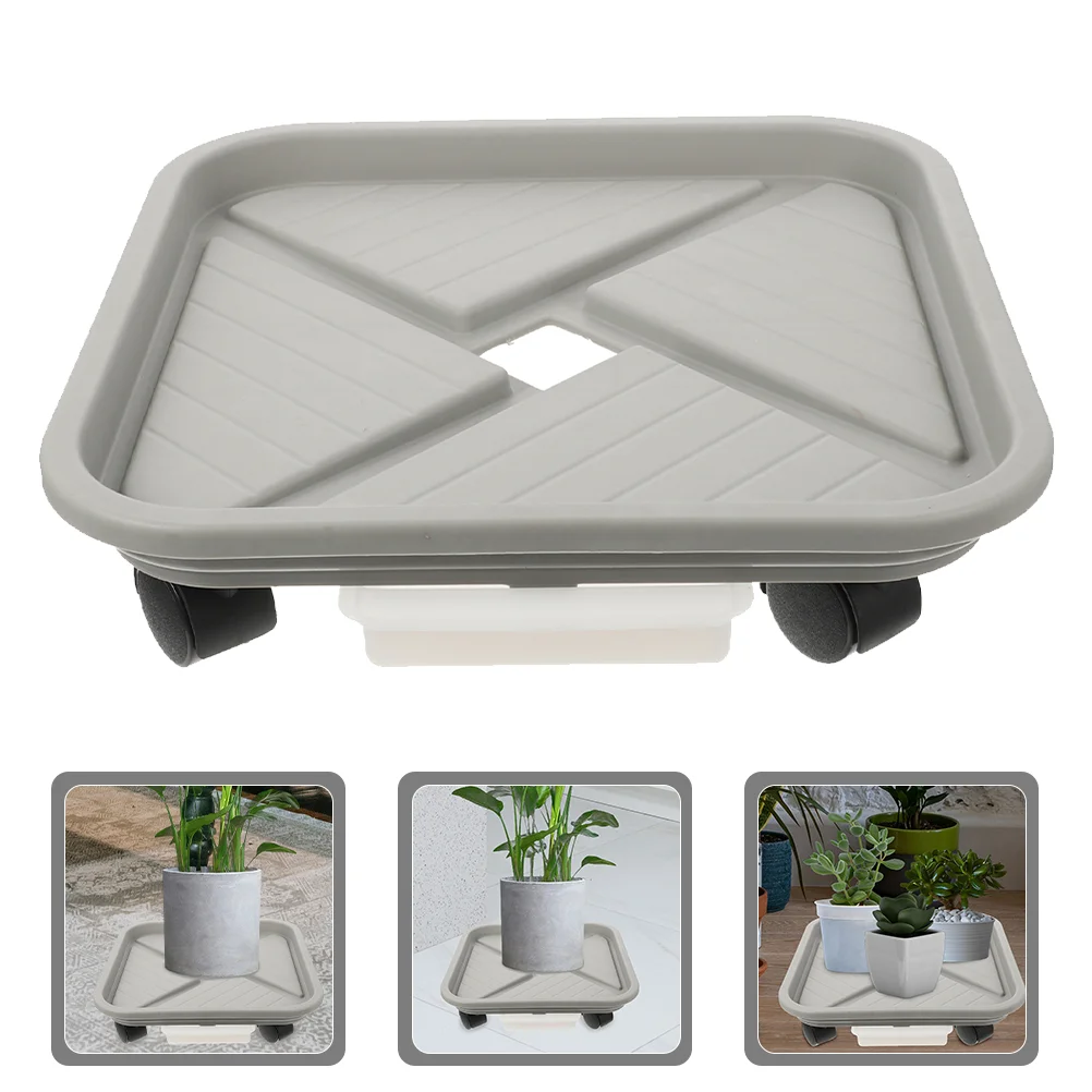 

Flower Pot Tray Plant Roller Base Potted Indoor Planter Trays with Wheels Plastic Mover Movable for Plants