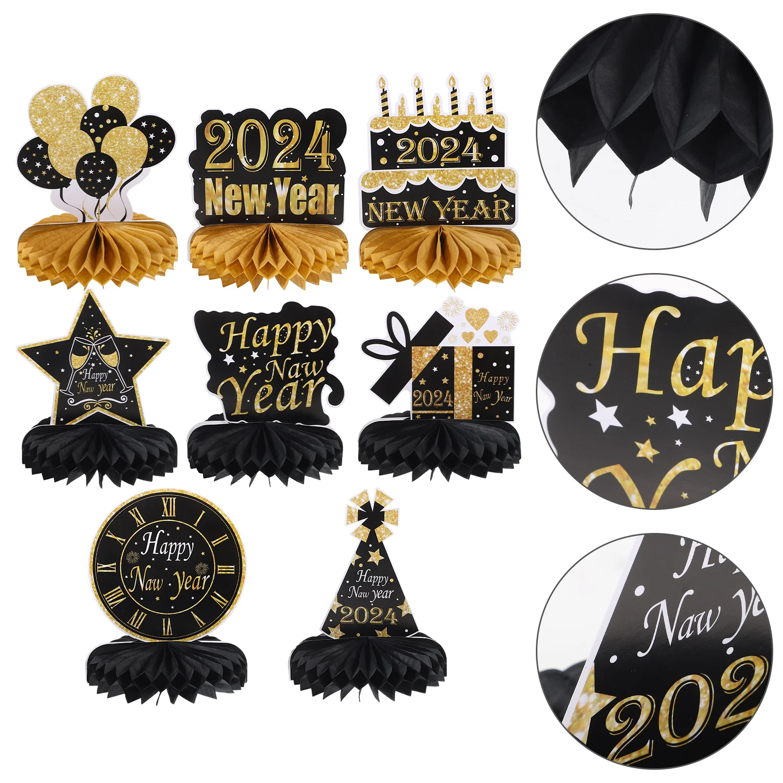 

8 шт., новогодние сотовые украшения для стола