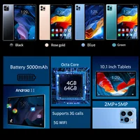 New 10.1-inch Tablet Pc  4GB RAM  64 ROM Supports video Calls Dual cameras Google Octa core Android 11.0 5000mAh Battery 2