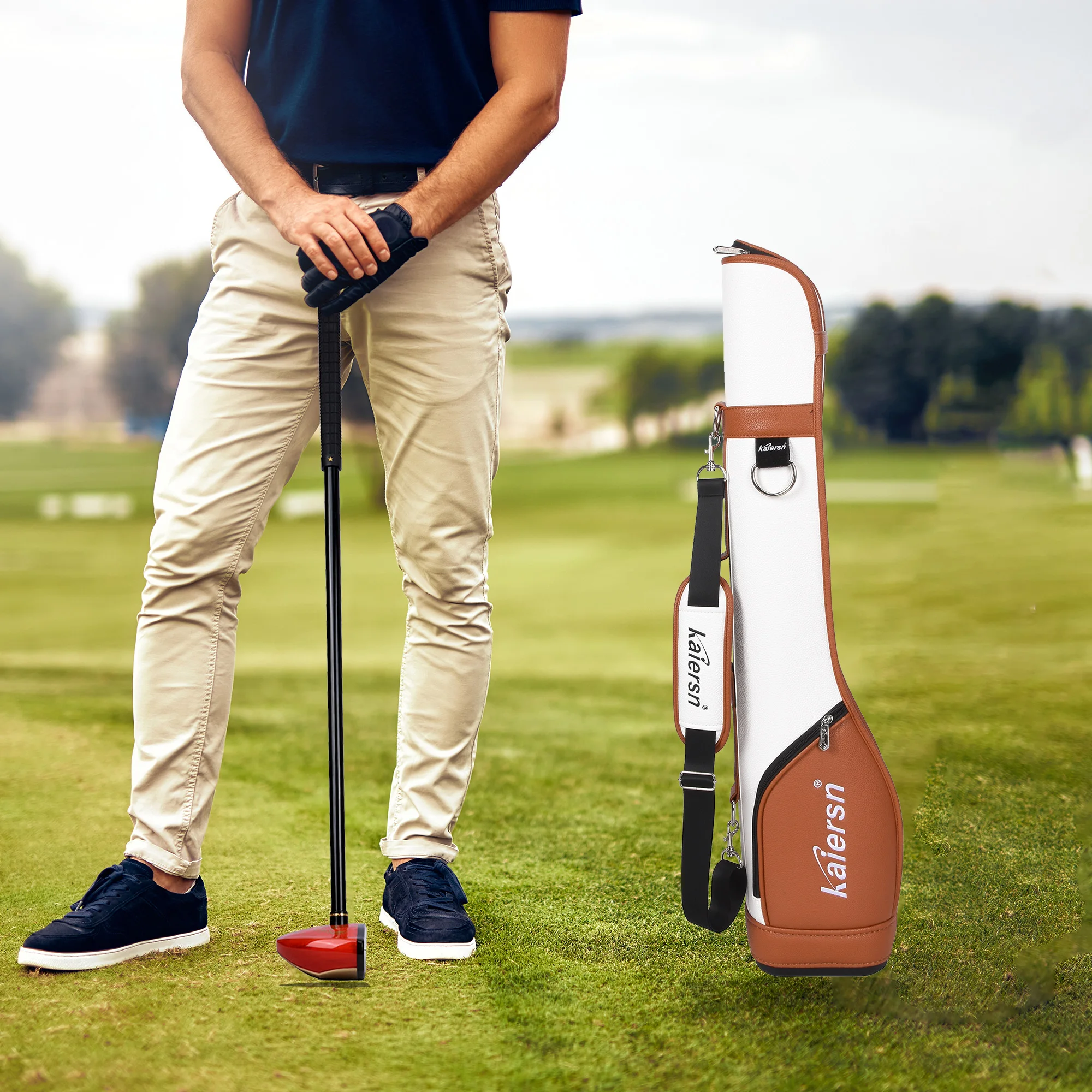 Kaiersn Park Golf Club Bag PU Lightweight Park Golf Gun Bag 3