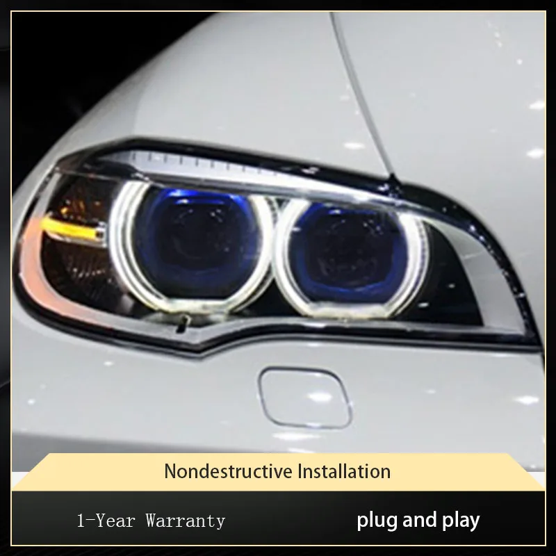 

Автомобильная осветительная лампа для BMW X1 E71 2016 2017 2018, новая улучшенная фара с ангельскими глазами, дизайнерская осветительная лампа, автомобильные аксессуары