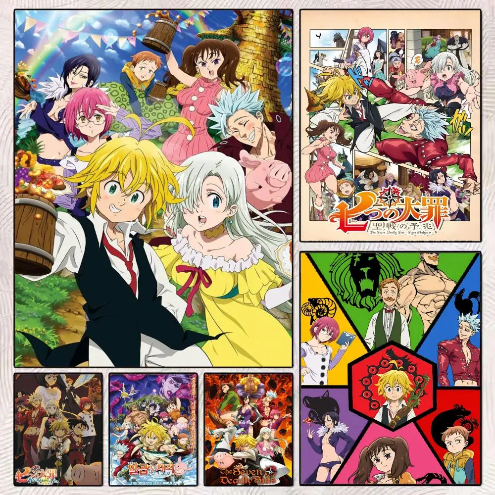 Stylish S-Seven D-Deadly Sins Decorative Poster for Home, Restaurant, and Office Wall Art