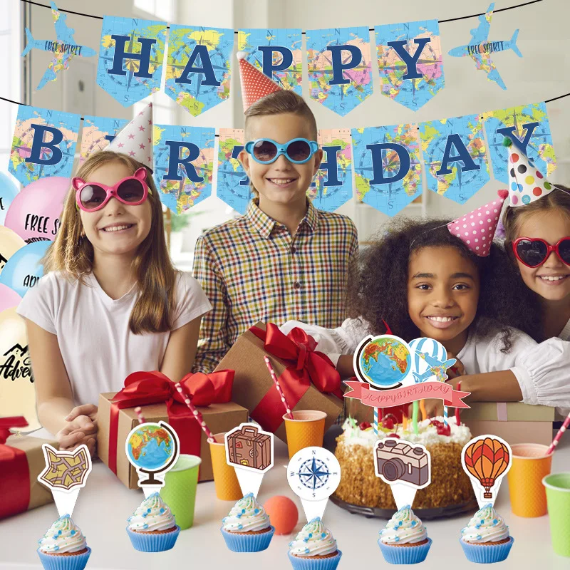 Décoration De Gâteau De Mariage Sur Le Thème Du Voyage, Personnalisée, Carte Du Monde, Silhouette, Avion, Mr Et Mrs