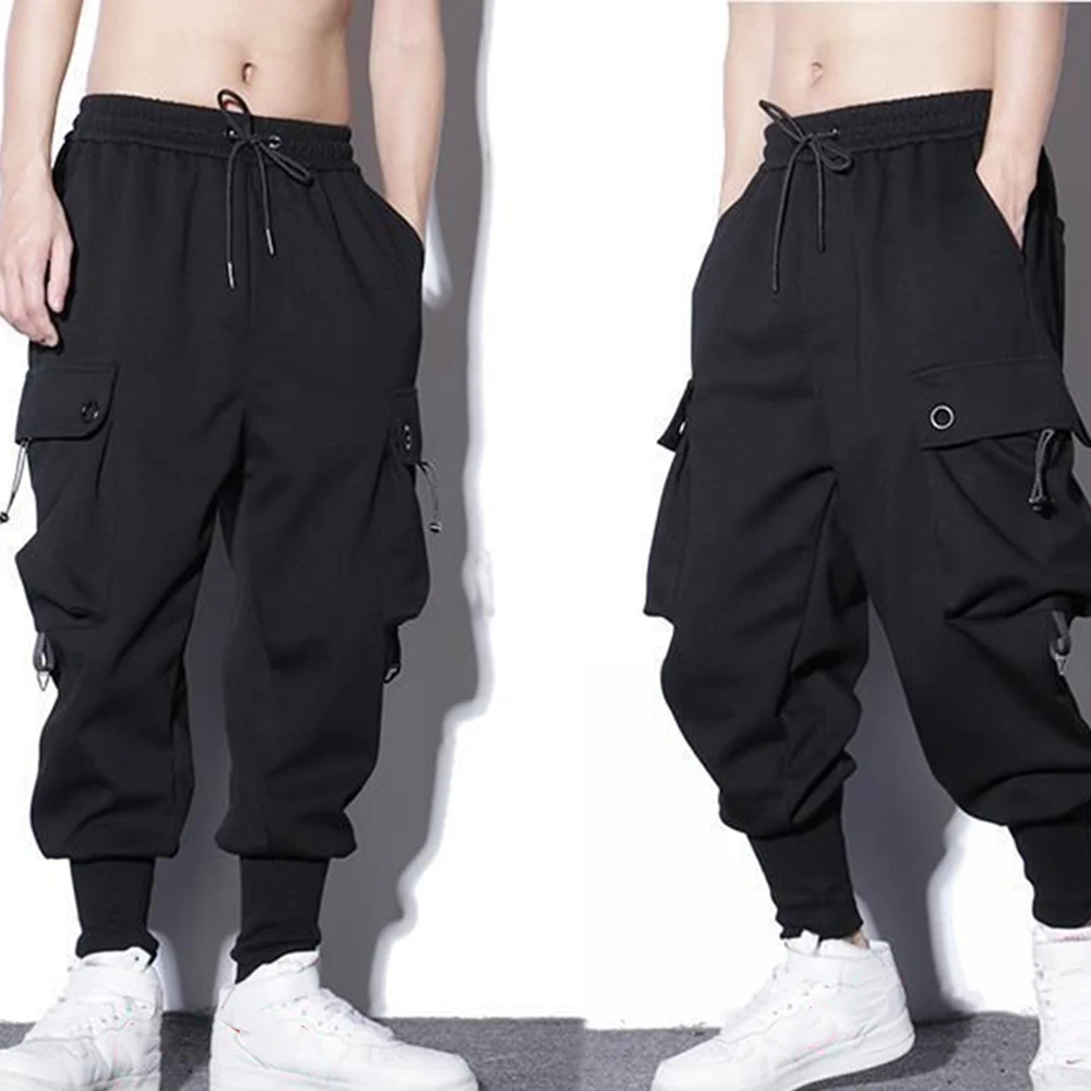 men's jogger Loose Harem Pants Men Cargo Trousers Hip Hop Outdoor Casual Ankle Length Pant Fashion Streetwear Pocket Sweatpants