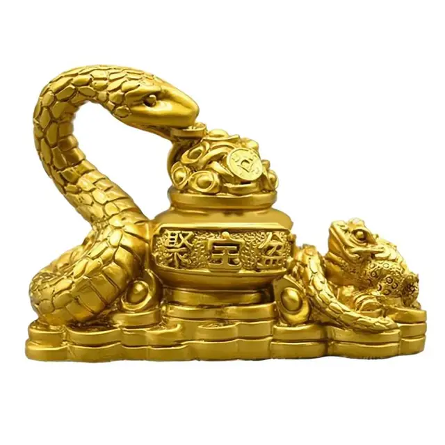 Year of The Snake Statue Feng Shui Sculpture Resin Craft Chinese lunar New Year Feng Shui Figurine office desktop Decoration 1