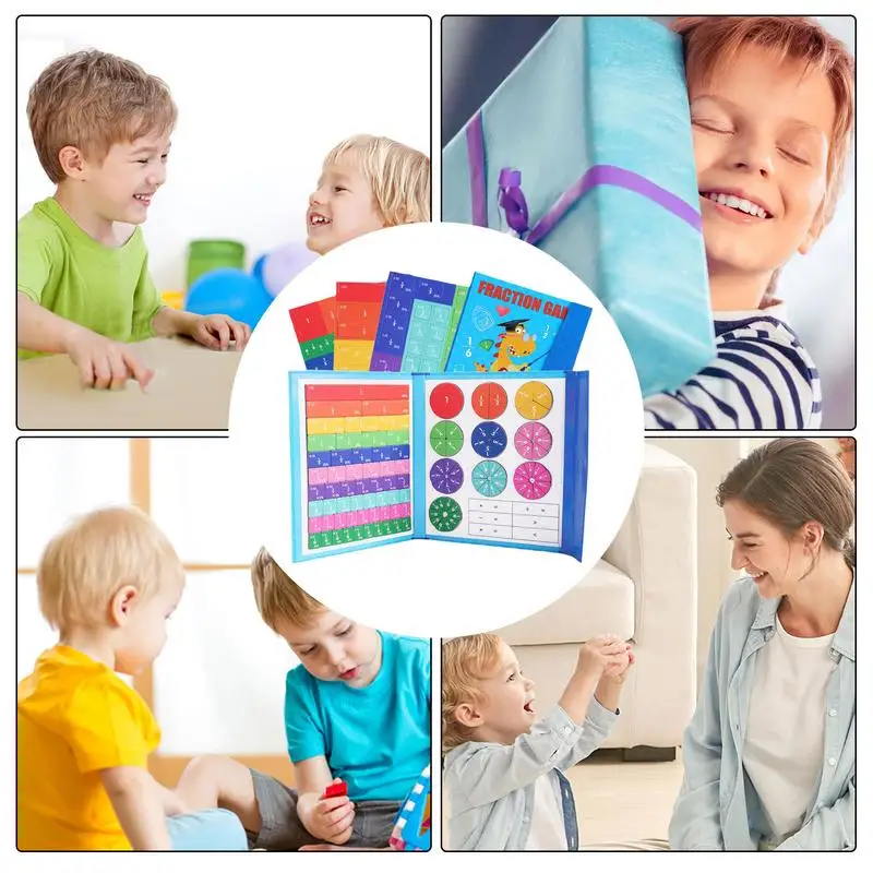 Magnetic Fraction Learning Math Toy Montessori Arithmetic Teaching Aids Score Book Educational Toys For Childrens Christmas Gift 6