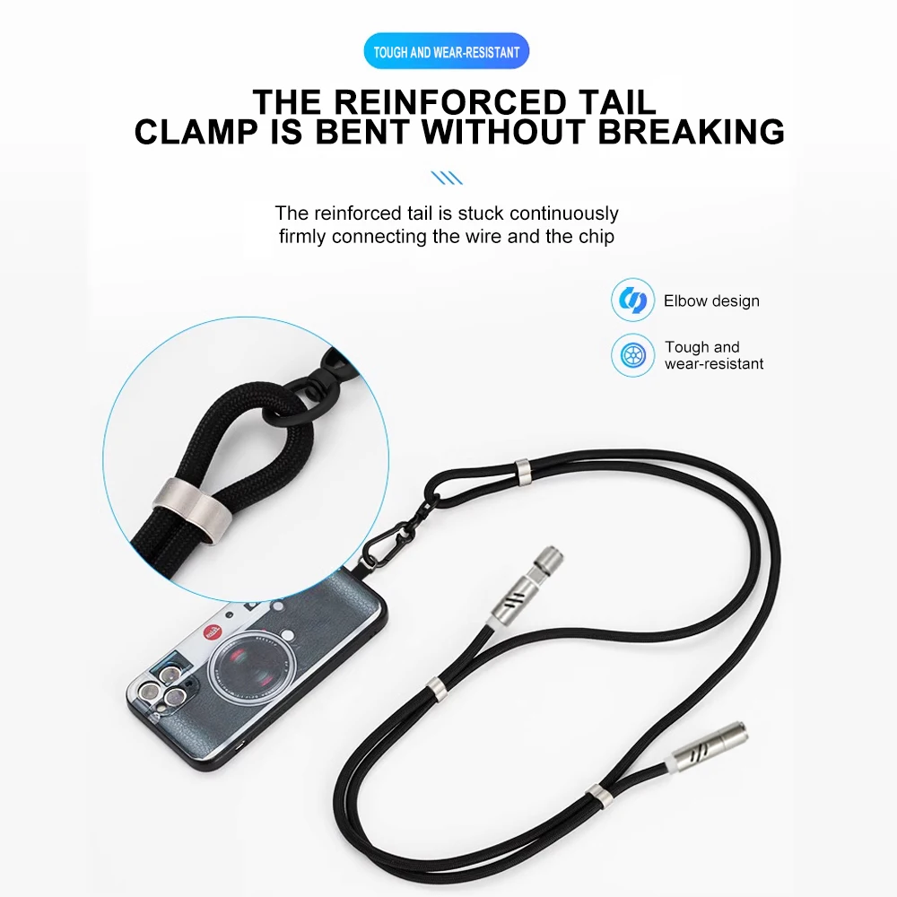 2 in 1 USB C 충전 케이블 폰 끈 ? 60W 고속 충전 및 데이터 동기화, C to C 브레이드 케이블(폰 스트랩 포함), i용 범용