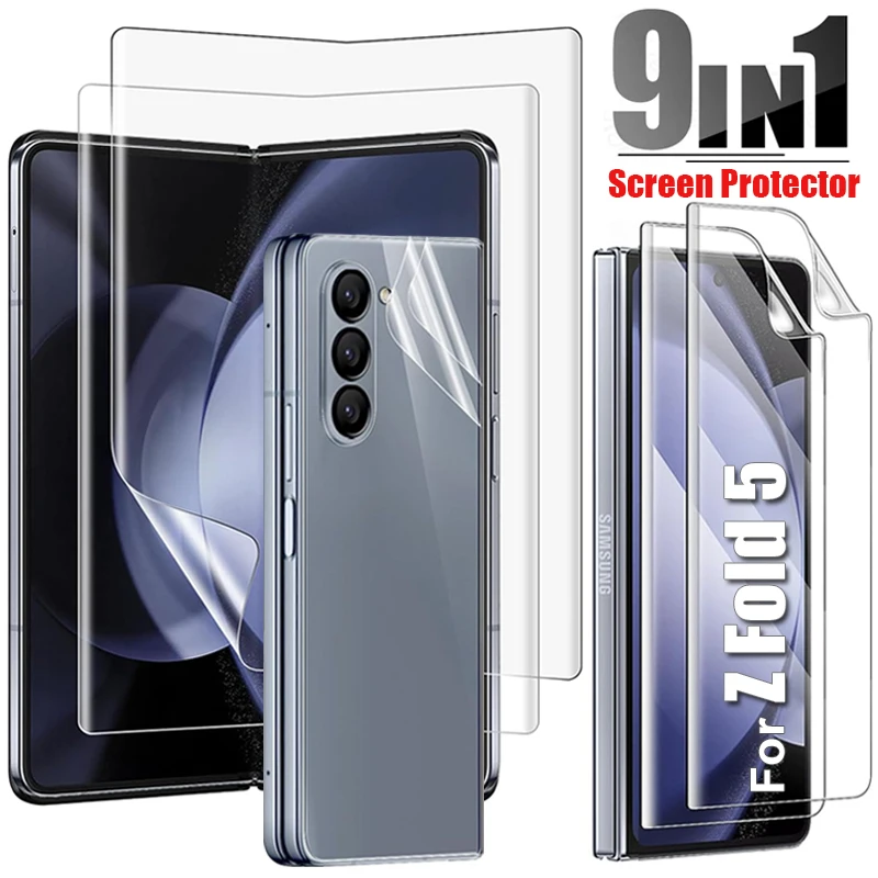 Pellicola Idrogel Per Samsung Galaxy Z Fold 5 Pellicola Protettiva Per Schermo Interno Esterno Hd Pellicola Protettiva Antigraffio Trasparente Per Gal