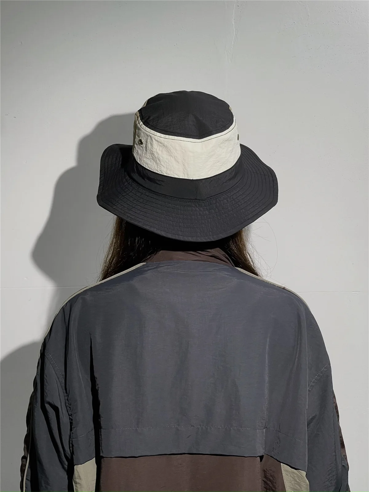 Women Men Japanese Camping Color Block Fisherman Hat Summer Outdoor Windproof Cap Bucket Hats_voghion.com