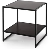 Dane 20 Inch Black Frame Side Table, End Table, Easy Assembly, Rich Black Wood Grain (Espresso) 1