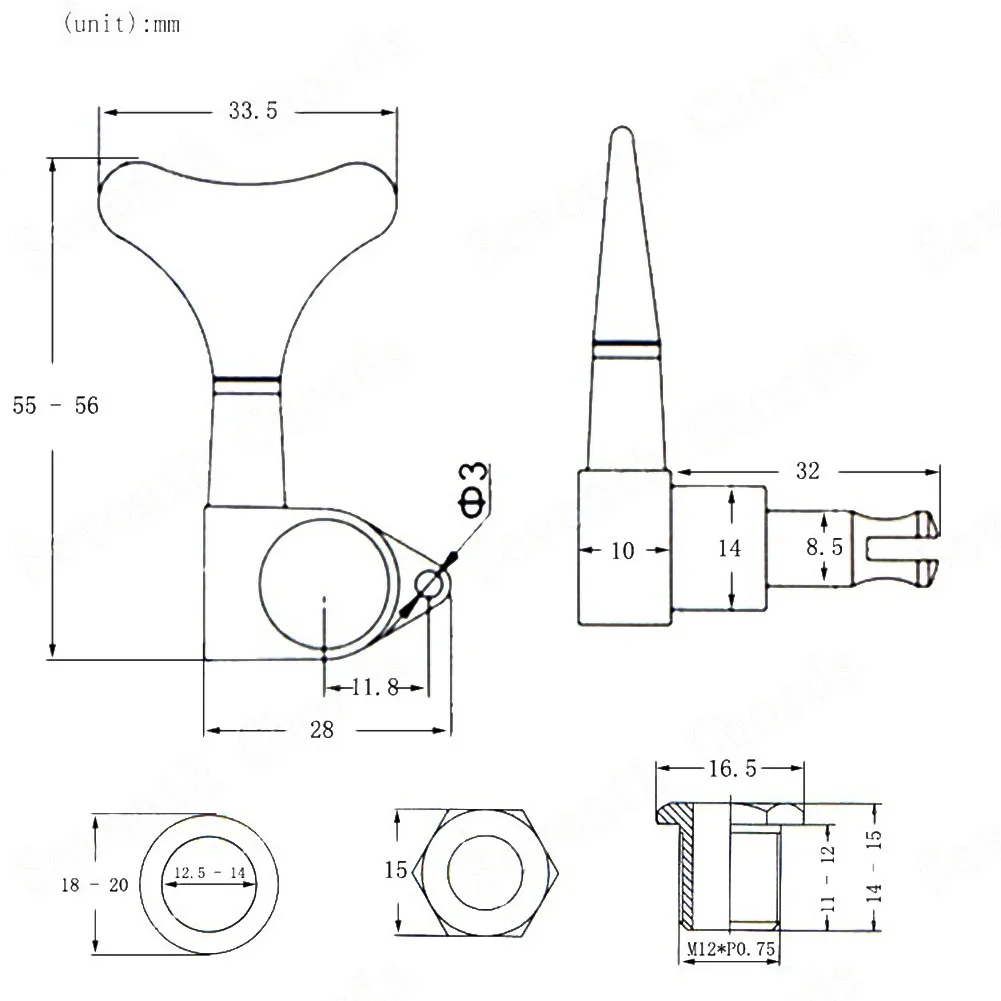

5 шт. Колки для настройки басов гитары 2L3R/3L2R/4L1R/1L4R