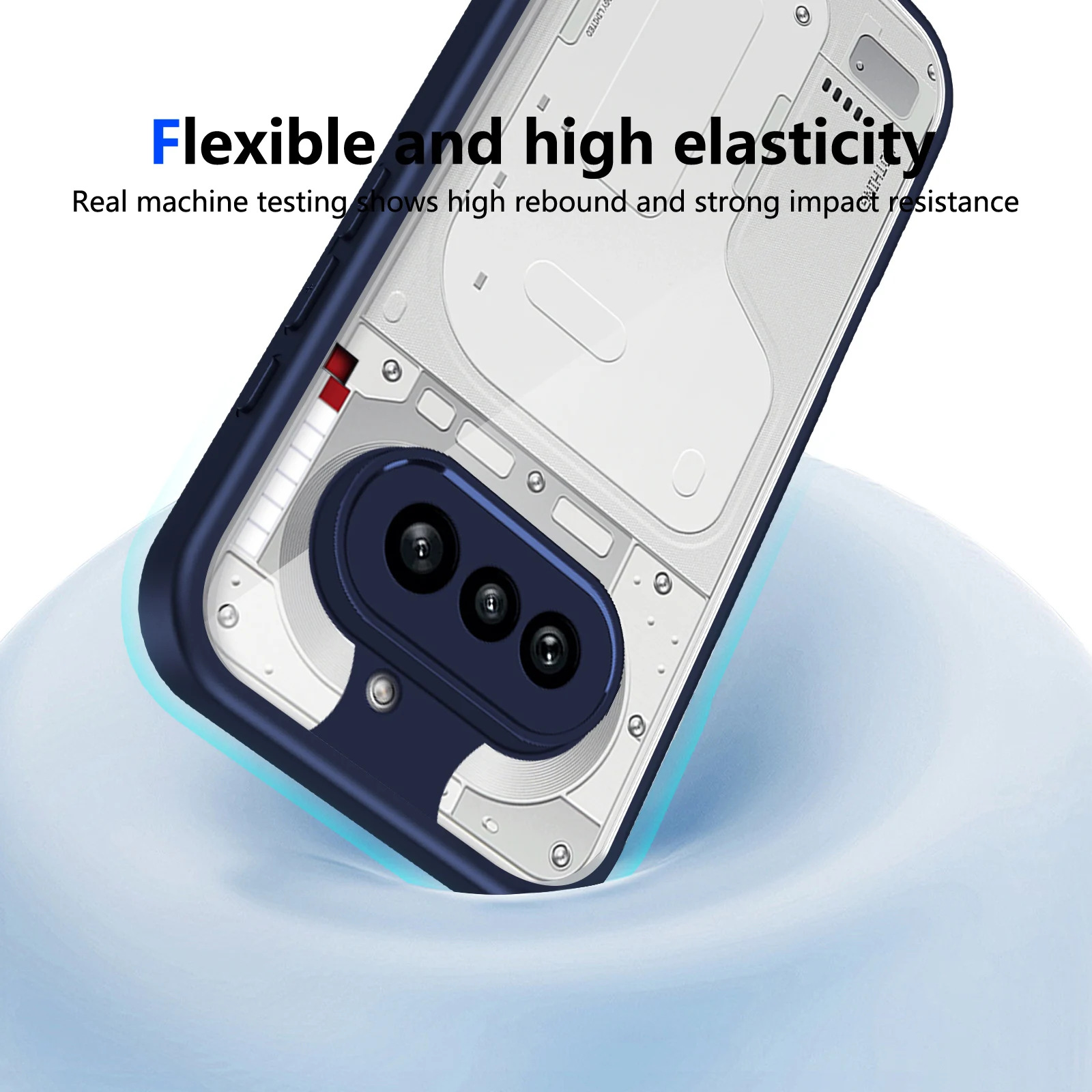 Shockproof Silicone Plating Bumper Case with Clear Back Cover and Hard Matte Finish