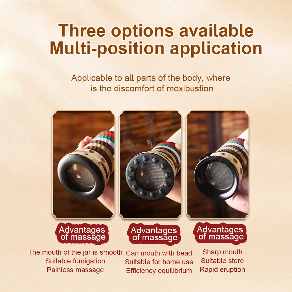 Hand Holding Moxibustion Scraping Pot High Quality Stone needle Material Moxa Stick Burner Cup Warm Compress Acupunture Therapy