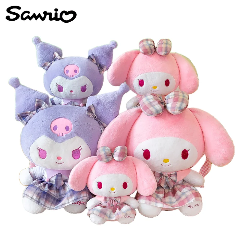 

Kuromi My Melody Sanrio animation peripheral kawaii cute cartoon JK skirt plush toy pillow decoration creative model wholesale