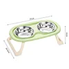 elevated Pet Cat Bowl Feeder Cat Food Bowl With Water Fountain Double Bowl Drinking Raised Stand Dish Bowls For Cats 5