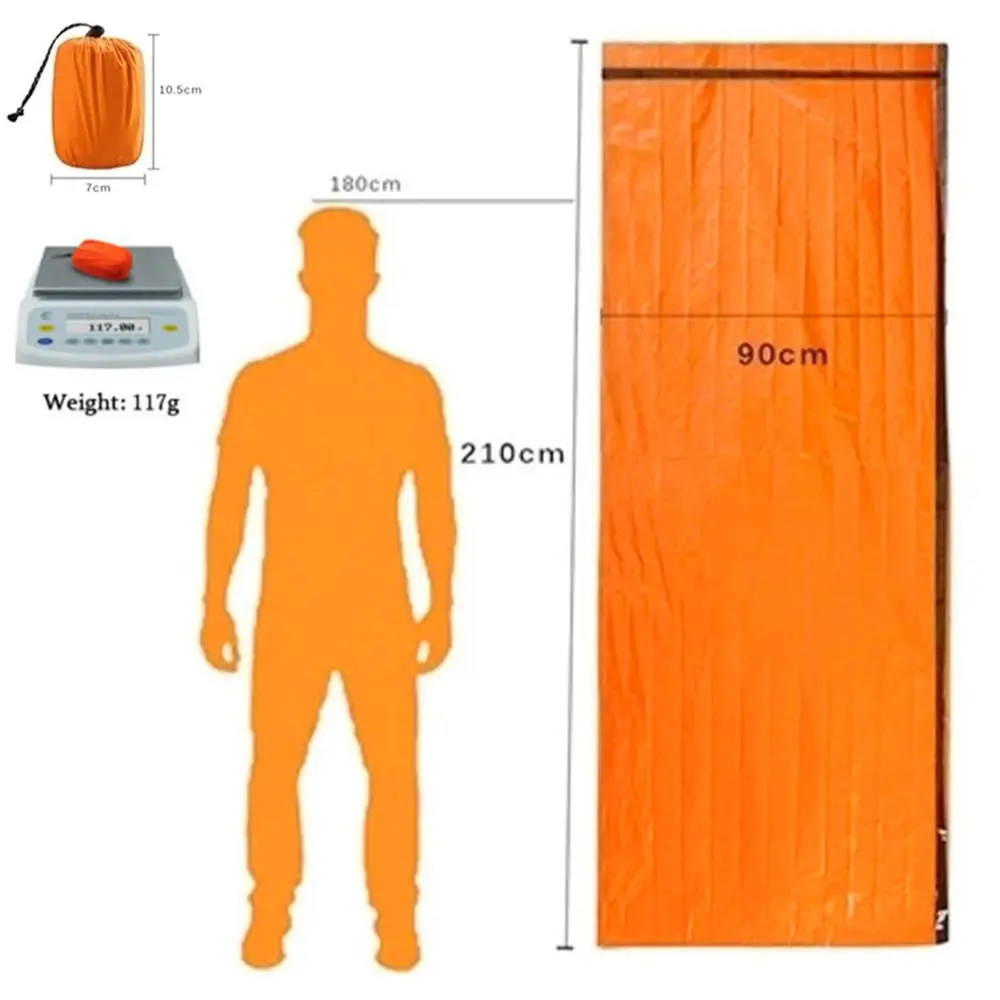 Outdoor Life Bivy Emergency Sleeping Bag Thermal Keep Warm Waterproof Mylar First Aid Emergency Blanke Camping Survival Gear