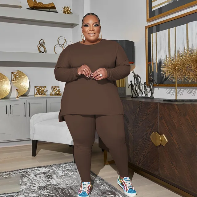 Velour Tracksuit Sets Sweatpants Piece Tracksuit Plus Size Plus