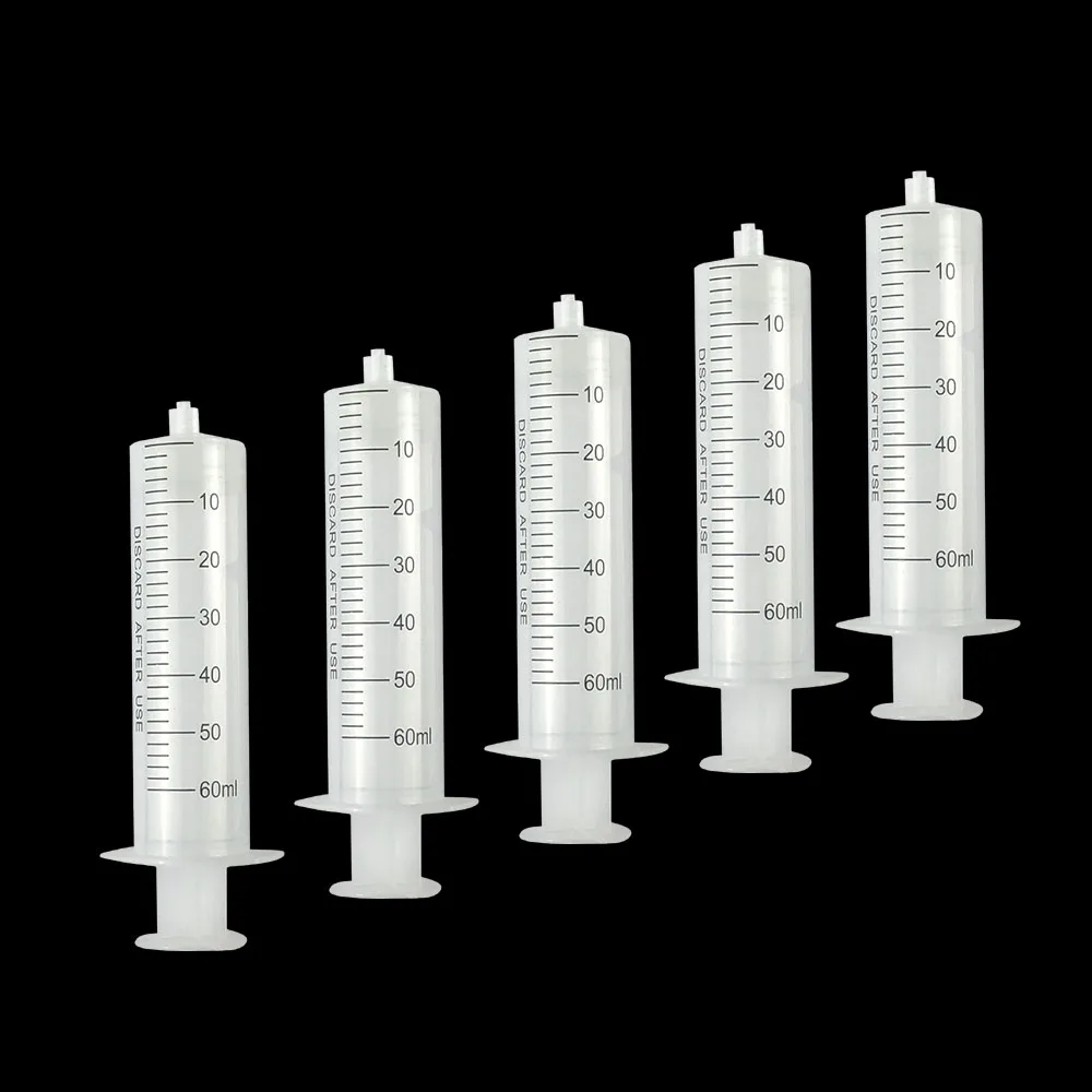 5 개/몫 오존 주사기 60ml 실리콘 플런저 EO 멸균 루어락 O3 주사기 의료용 오존 치료용