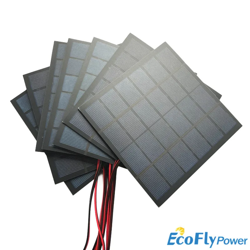 Minipanel Solar, 4V, 5,5 V, 5V, 6V, 7V, 10V, 12V, 50ma, 60mA, 100mA, 150Ma, 200mA, 500Ma, Mono/poly, venta al por mayor