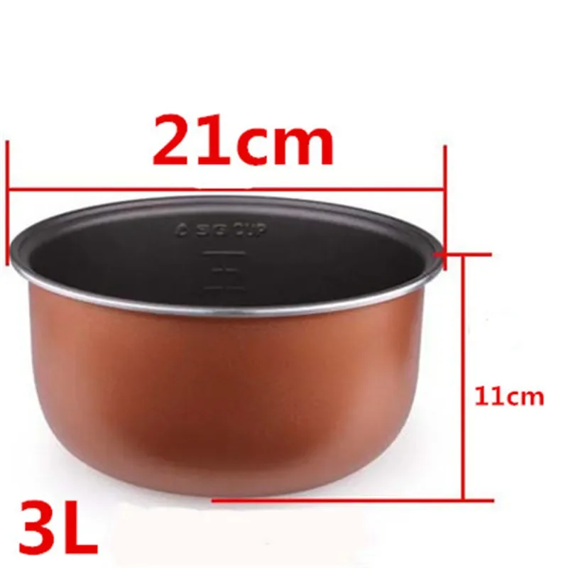 Rice Cooker Stainless Steel Inner Pot, Stainless Steel Inner Pot, Suitable for Various Brands of Rice Cooker Replacement Pots (Silver,6L (160mm height