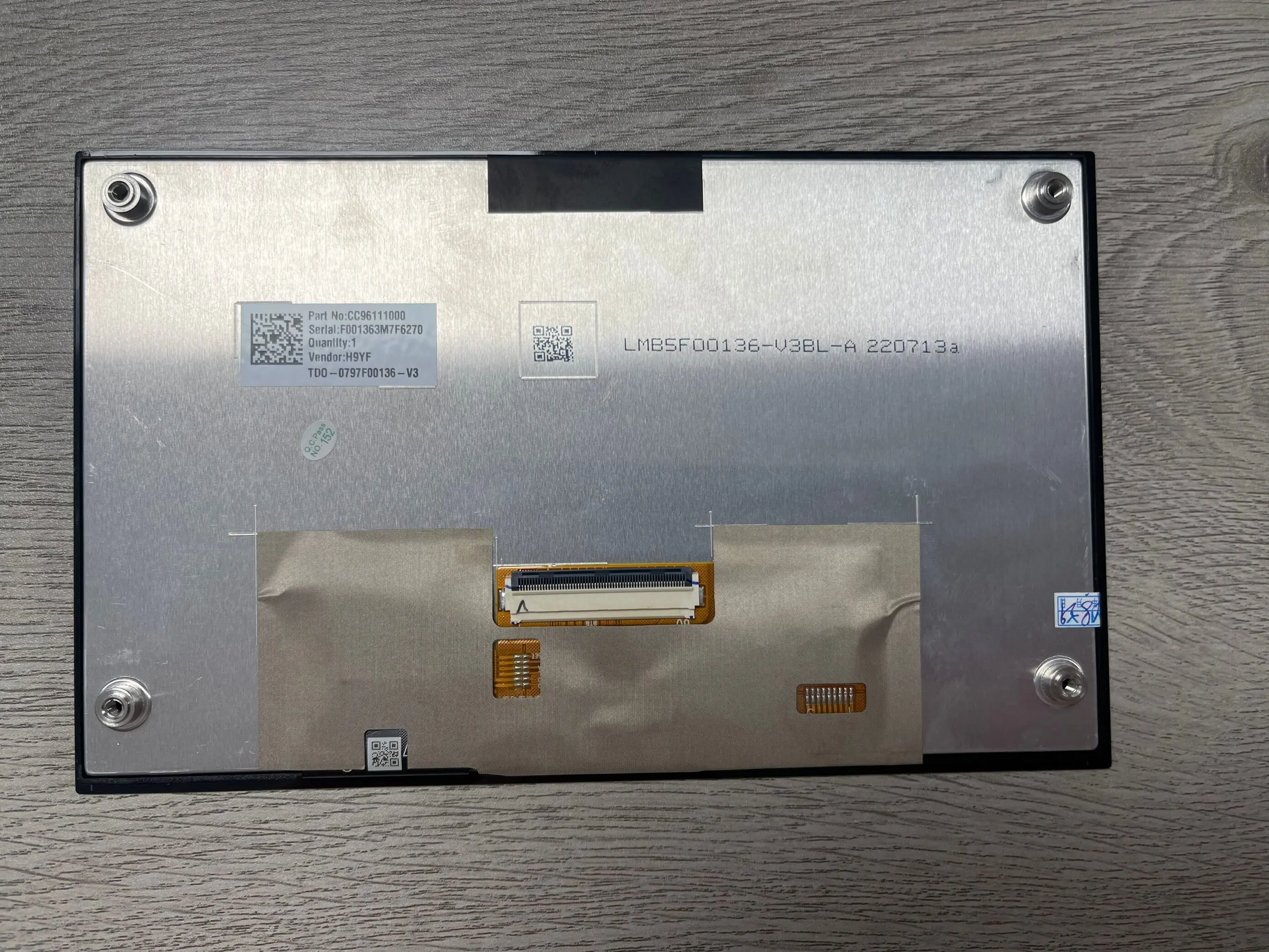 TDO-0797F00136-V2 TDO-0797F00136-V3 TDO-0797F00136-V6 LMB5F00136 LMB5F00136-V3BL-A 차량용 네비게이션 LCD 스크린 194x119mm