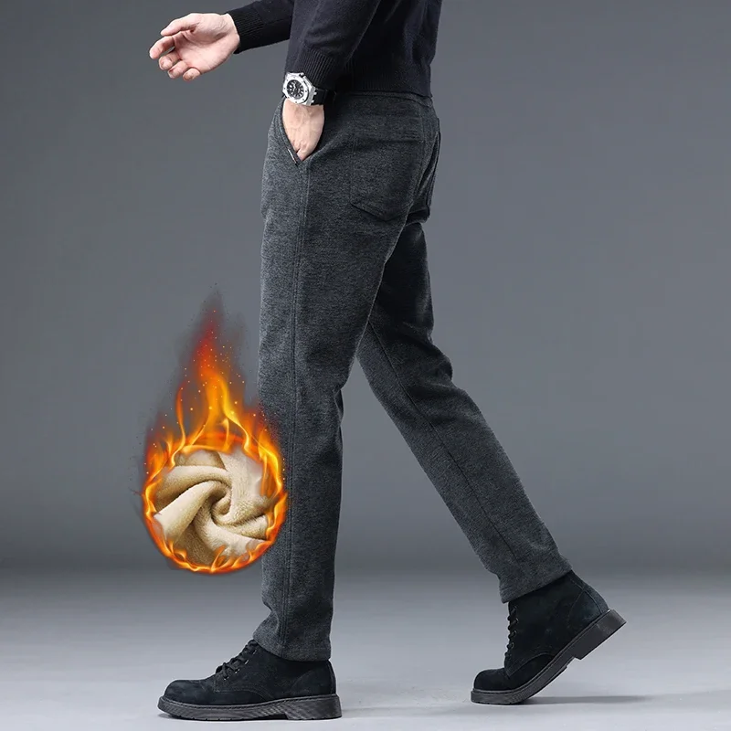Winter Pants for Men Fashion Business Thicken Pants Man Loose Men Trousers Men's Clothing Straight Casual Trousers for Men