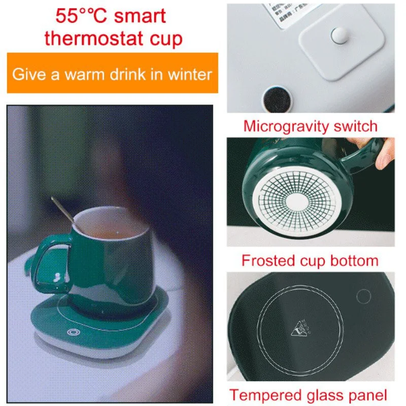 Coffee Cup Warmer, with Intelligent Induction Function Keep Warm Device 55  Degree Heating Automatic Thermostat Cup, Used for Coffee, Milk, Tea and