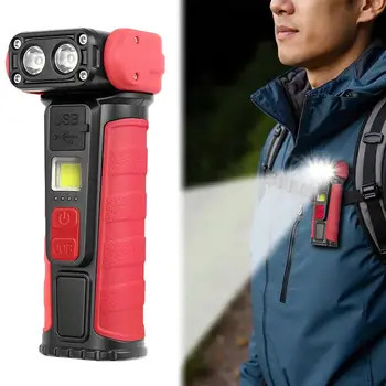 High Power Portable Flashlight Multifunctional Work Light with Clip Super Bright Pocket Torch Light LED Magnetic  Mini Keychain