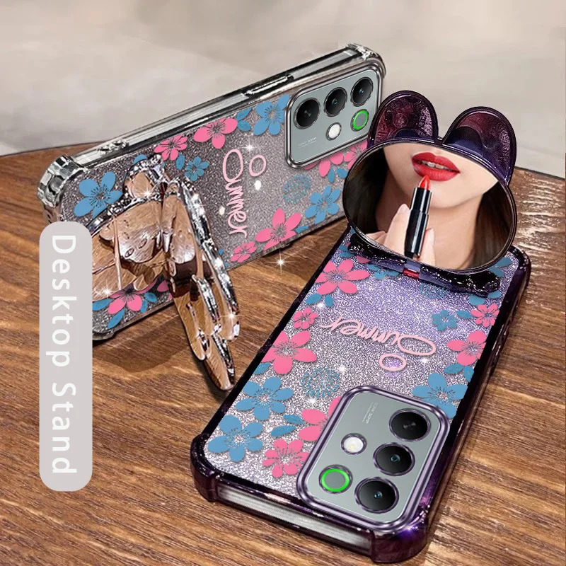 Bright Flowers Phone Case Set with Lanyard and Stand - 3 Piece Set