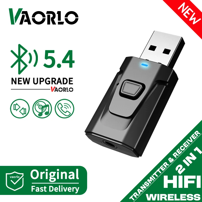 USB 블루투스 5.4 오디오 송신기 수신기 마이크 무선 어댑터 3.5mm AUX/RCA TV PC 헤드폰 홈 스테레오 자동차 HIFI 음악