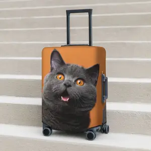 Animals Cat Funny Suitcase Cover Flight 3D Printed Practical Luggage Case Travel Protection