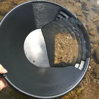 Outdoor 38cm/15inches Gold Pan with Dual Riffles Gold Washing Pan Basin for Gold Prospecting Useful Black M4YD 2