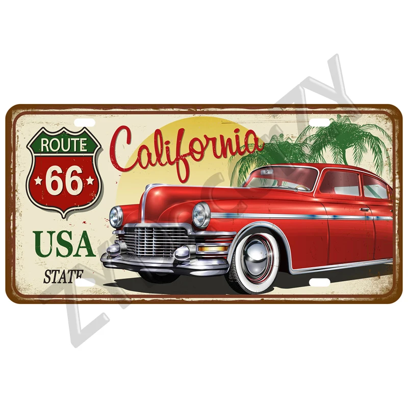 Route 66 Weißblech Platte Garage Auto Retro Metall Zeichen Poster an der Wand Zinn Zeichen Vintage Poster Wohnkultur Kunst Raum dekoration – Detail 25
