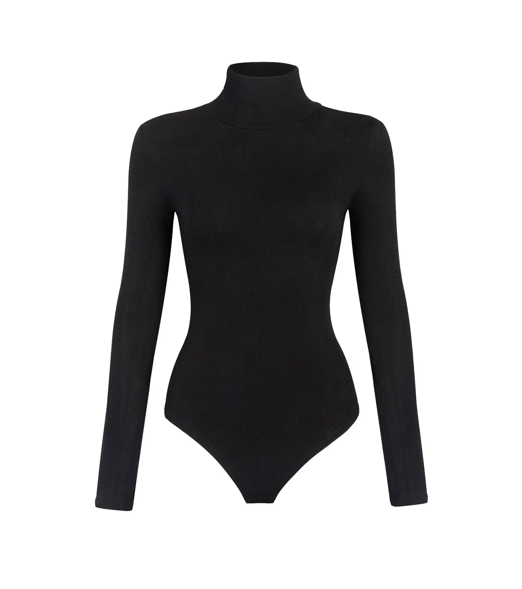 Боді для йоги з високим вирізом і довгим рукавом. Жіноче сексуальне облягаюче боді. Еластичний суцільний костюм. Зручний стиль для поїздок на роботу.