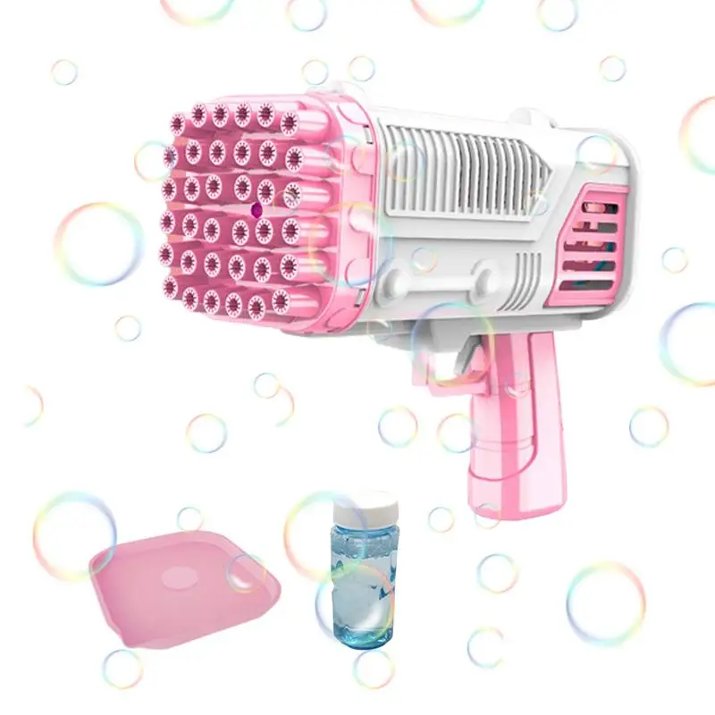 

36-Hole Bubble Maker Lighting Rocket Launcher Bubbles Party Favors For Kids Handheld Colorful Bubbles Maker Toy Outdoor Party