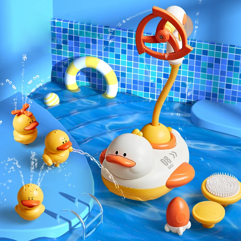 toddler toys baby gym Baby Bath Toys for Kids Duck Shower Electric Rotating Water Spray Sprinkler Bathing Toys Bathroom Bathtub Water Game Toy Gifts best baby and toddler toys